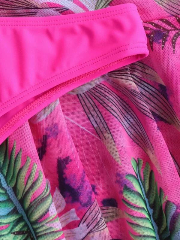 Conjunto de bikini con Sujetador push-up, parte inferior hipster y falda de playa - Imagen 3