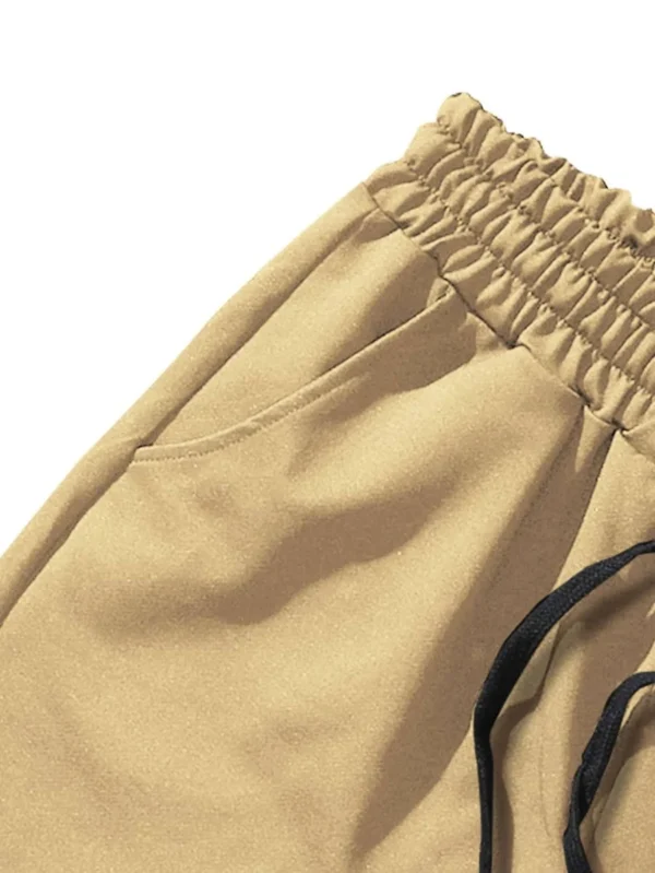 Shorts con estampado de letra de cintura con cordón - Imagen 3