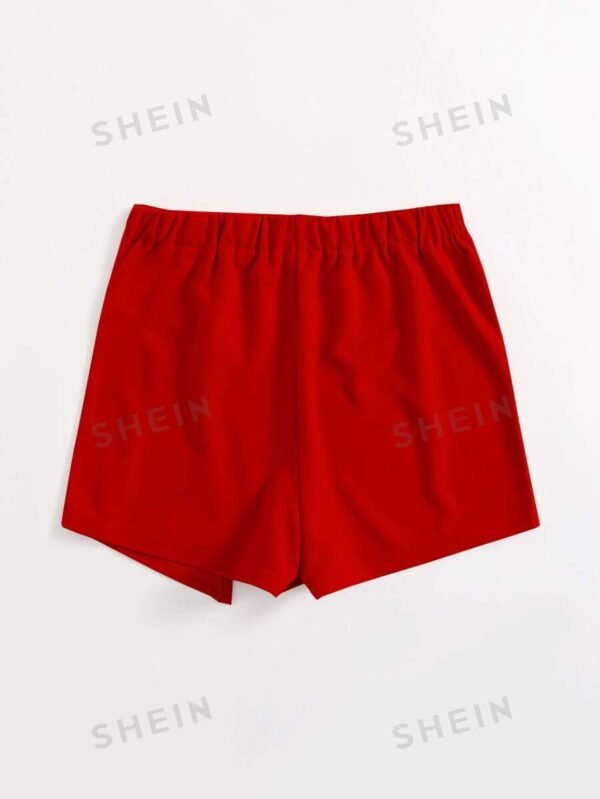 Falda pantalón con bajo dividido de unicolor para tallas grandes - Imagen 2