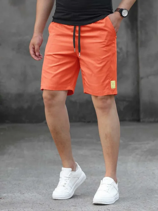 Shorts Para Hombre Con Parche De Letra