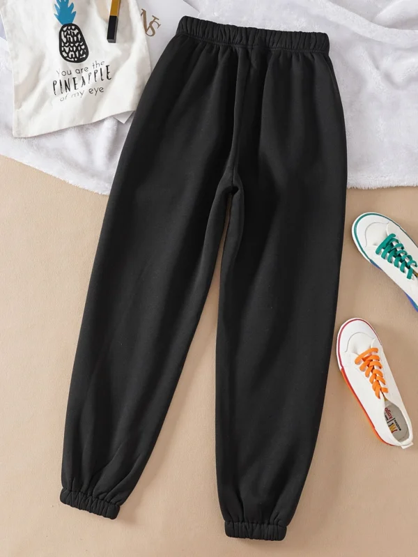 Pantalones deportivos con estampado de letra de cintura con cordón - Imagen 2