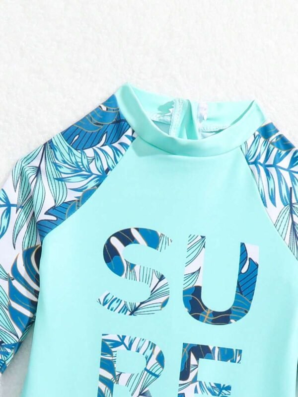 bañador de una pieza con cuello alto y estampado de letras - Imagen 3