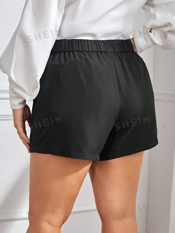 Falda-short envolvente de unicolor talla grande - Imagen 2