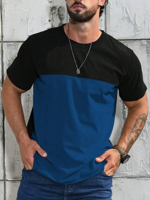 Camiseta de dos tonos azul