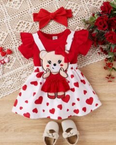 Conjunto de mono con falda y tirantes