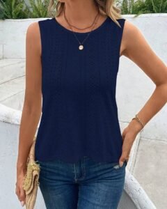 Chaleco Casual Sólido Con Diseño De Tiras Cruzadas En La Espalda