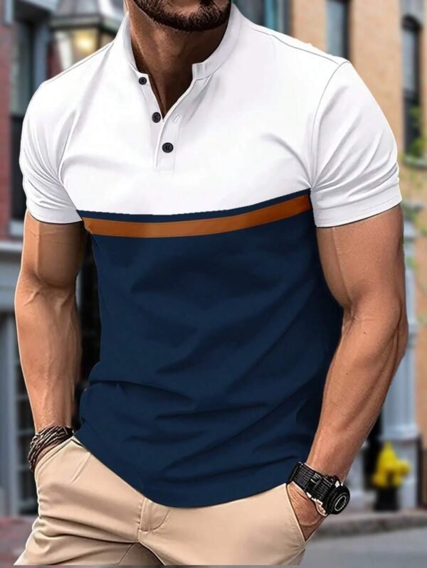 Camisa Polo Con Bloques De Color En La Moda De Verano Para Hombres