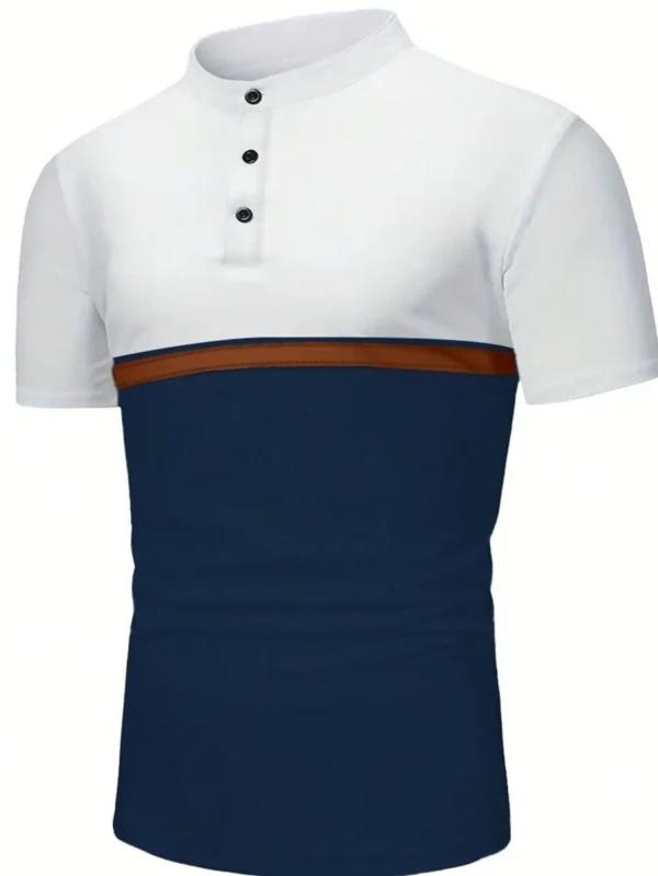 Camisa Polo Con Bloques De Color En La Moda De Verano Para Hombres - Imagen 3