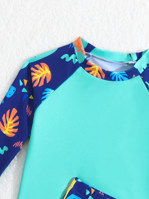 Set De Traje De Baño Con Parche Y Estampado De Plantas - Imagen 3