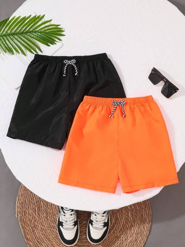 Shorts de playa tejidos sólidos informal