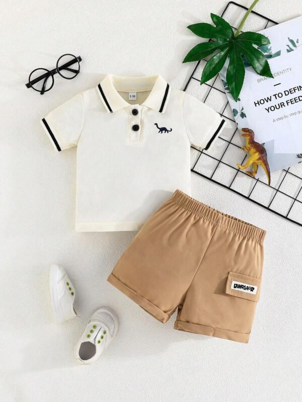 Conjunto de camisa de manga corta y pantalones cortos para niños bebés