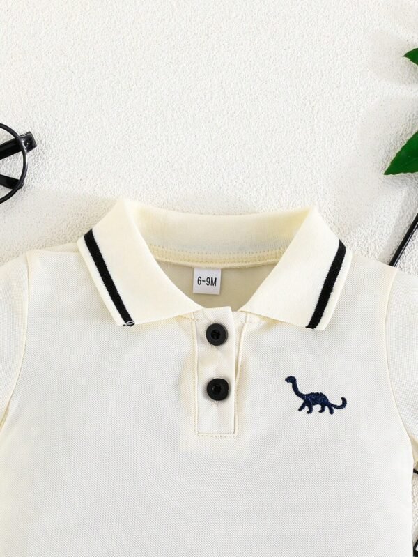 Conjunto de camisa de manga corta y pantalones cortos para niños bebés - Imagen 2