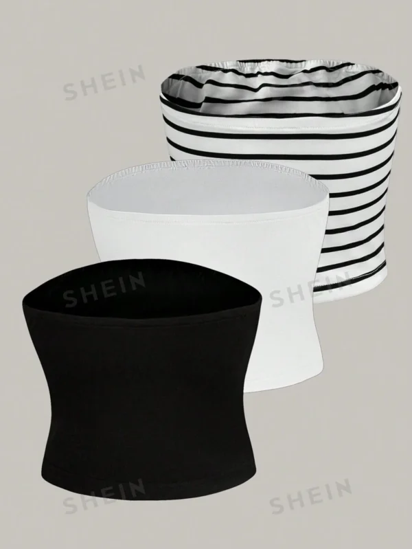 Top bandeau de rayas, blanco o negro - Imagen 3