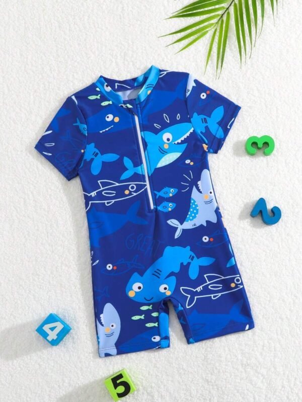 Traje de baño con estampado de dibujos animados, de una sola pieza
