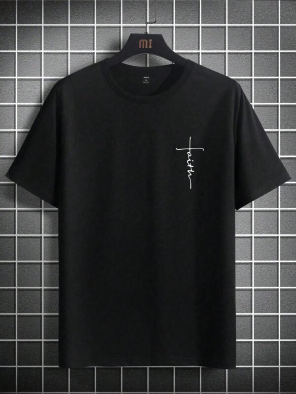 Camiseta informal de verano para hombre de manga corta con estampado de letras - Imagen 3