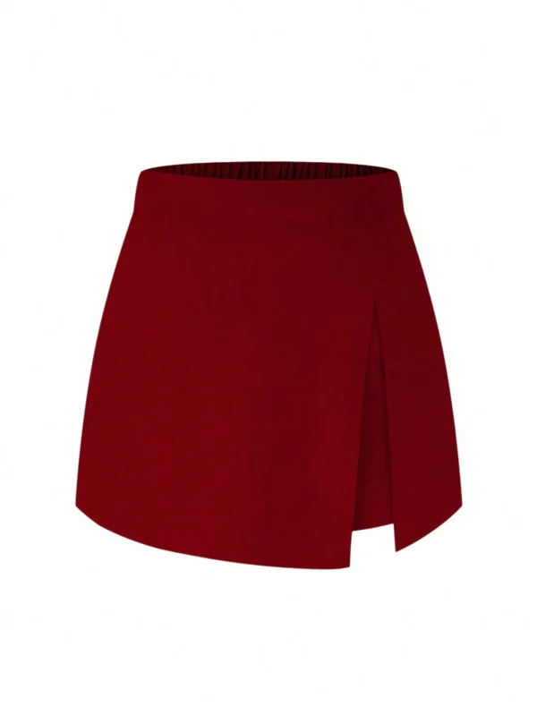Pantalones cortos con abertura de unicolor informales