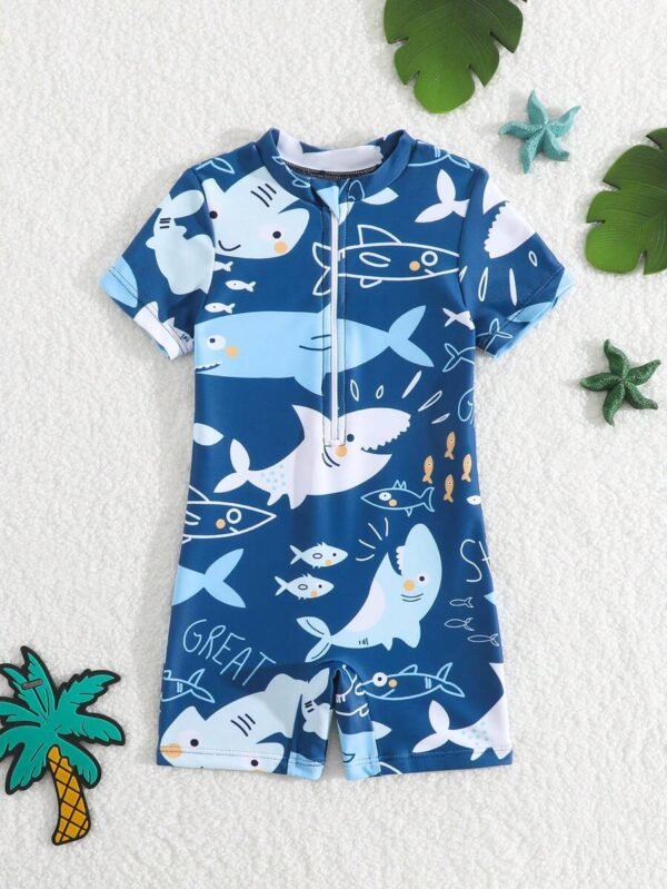 Traje de baño con estampado de dibujos animados, de una sola pieza - Imagen 2