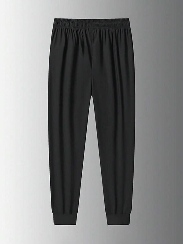 Pantalones de chándal tipo novio para hombre con cordón, corte holgado y tejido - Imagen 2
