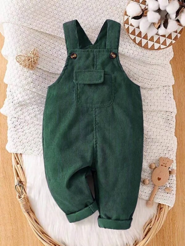 Pantalones de peto informales con bolsillos cargo de unicolor