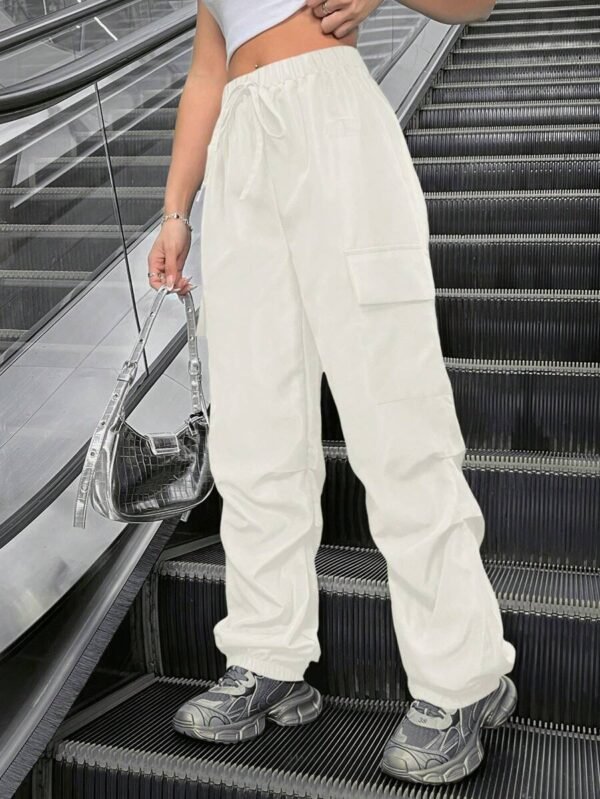 Pantalones utilitarios de unicolor casual