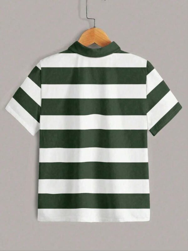 Camisa polo de manga corta con estampado de rayas para niño - Imagen 2