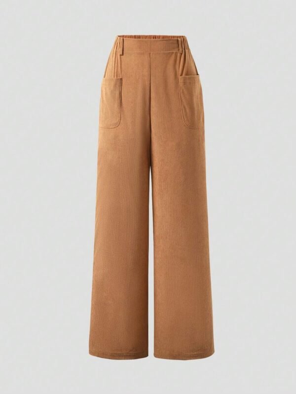 Pantalones de pana de pierna ancha informales para adolescentes