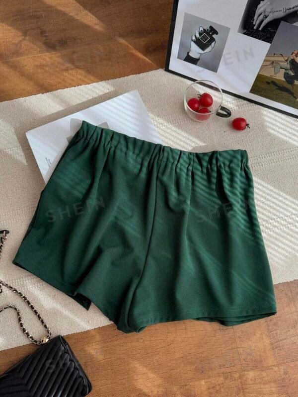 Falda pantalón con dobladillo dividido de unicolor para tallas grandes - Imagen 2