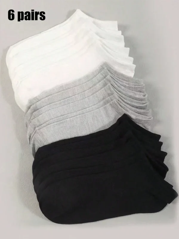6 pares de calcetines cortos multicolor para mujeres, calcetines de tobillo delgados