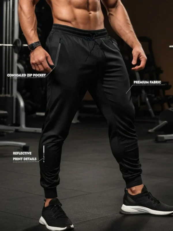 Pantalones de chándal tipo novio para hombre con cordón, corte holgado y tejido