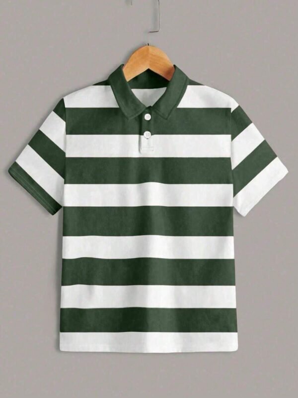 Camisa polo de manga corta con estampado de rayas para niño
