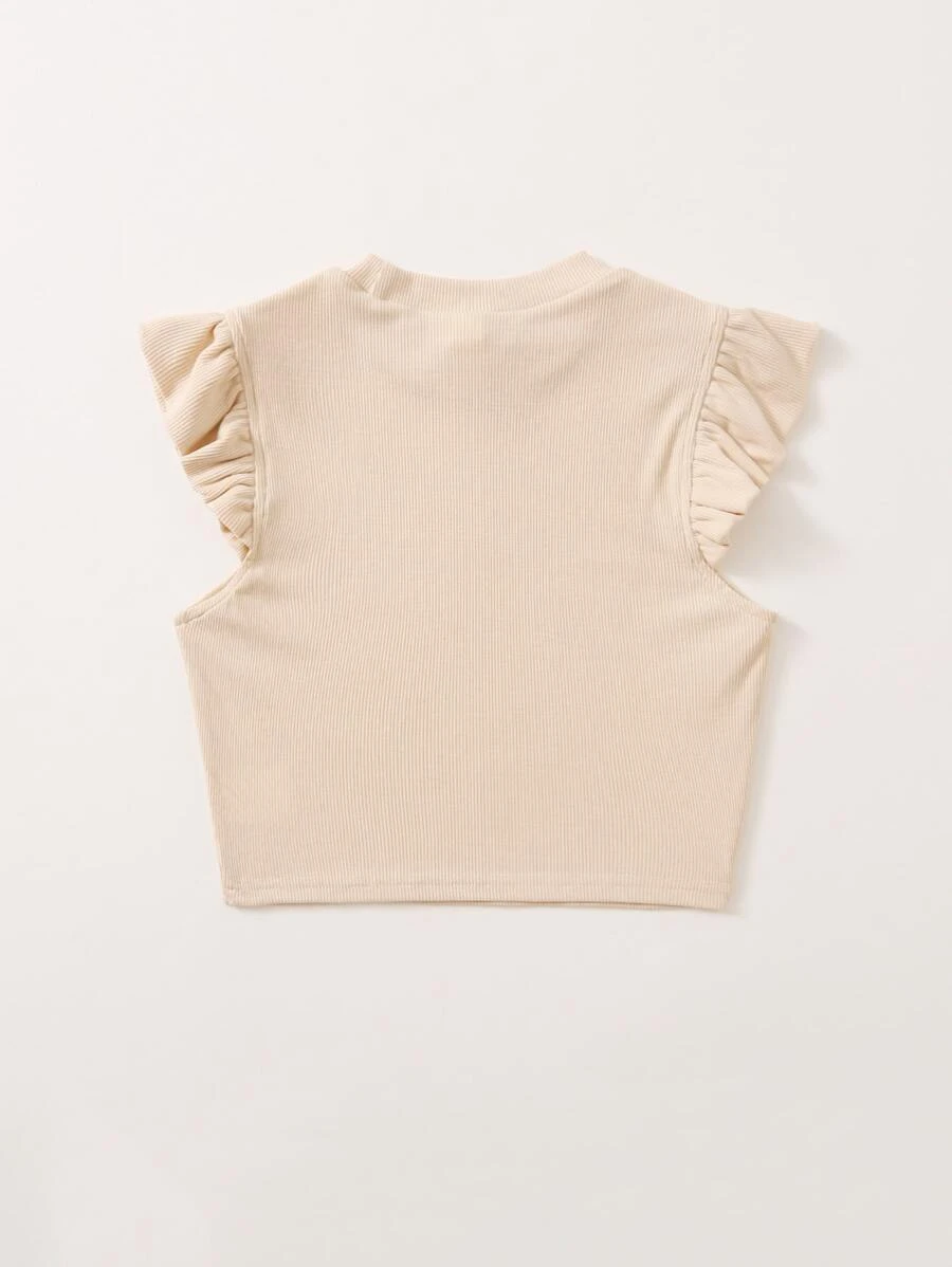 Chicas adolescentes Camiseta tejido de canale sisa con fruncido - Imagen 2