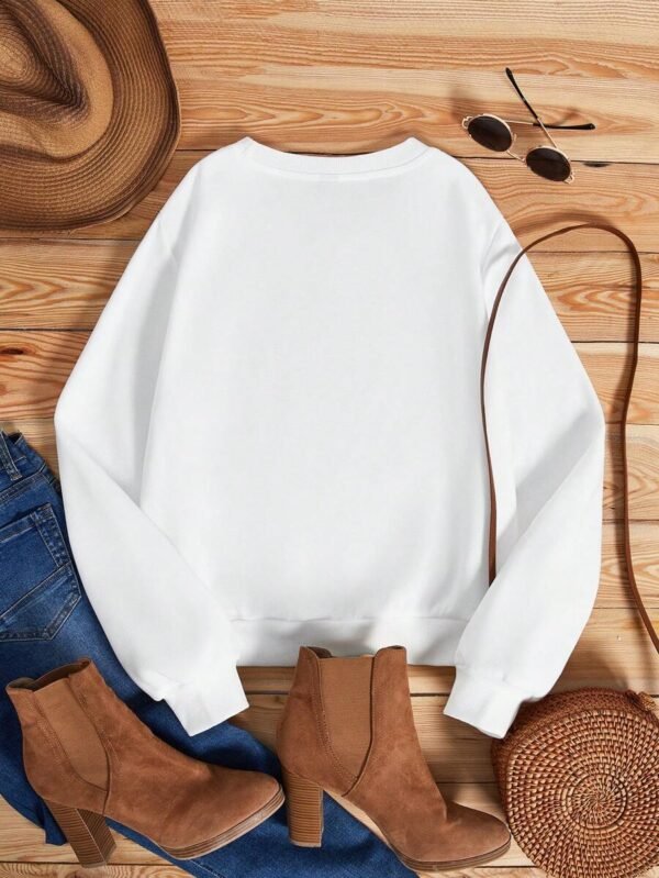 Sudadera holgada para mujer con estampado de cebra blanca y leopardo - Imagen 2