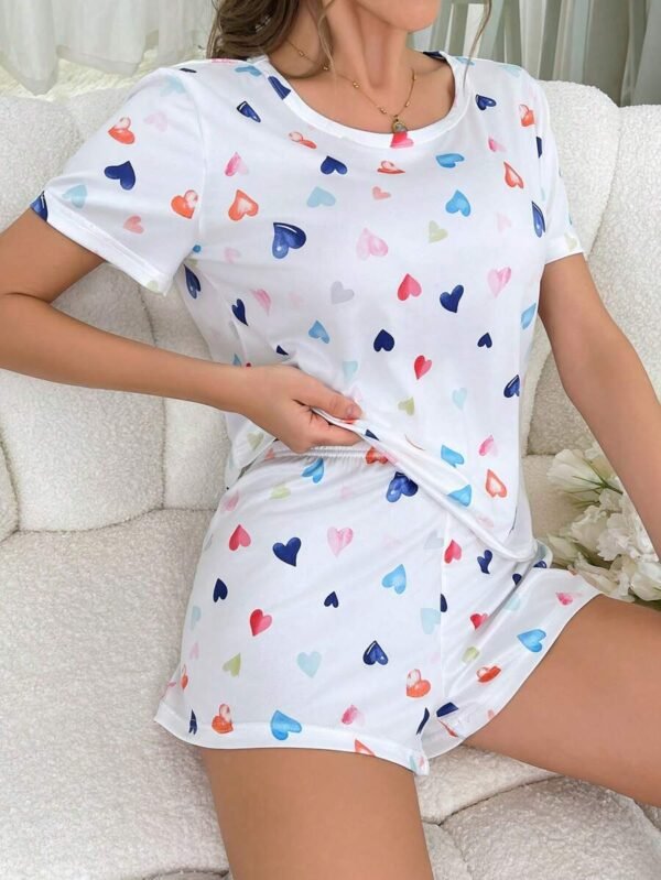 Conjunto de pijama para mujer con camiseta de manga corta y pantalones cortos