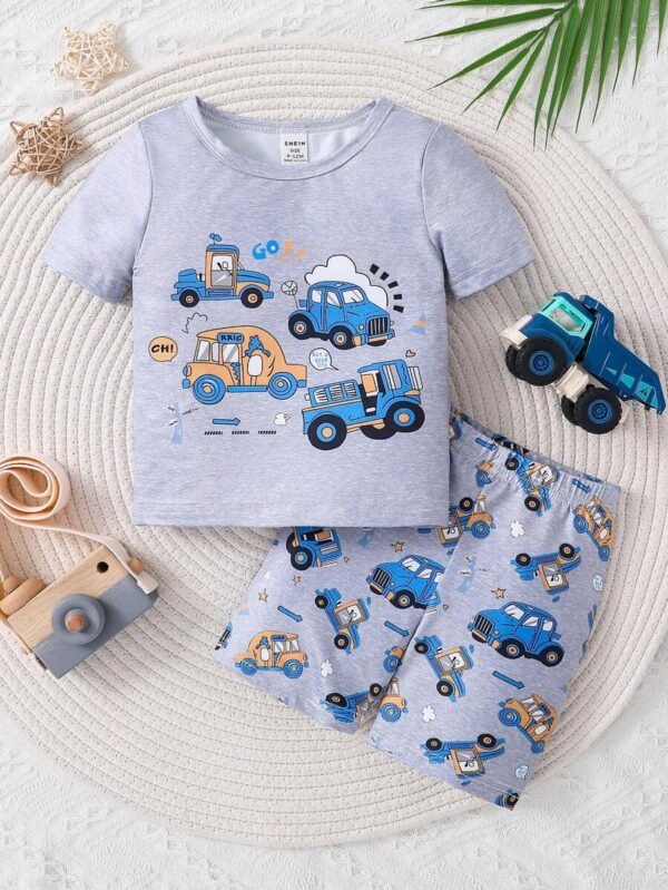 Conjunto de ropa para bebé niño con estampado de dibujos animados