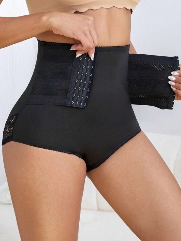 Pantalones de cintura alta moldeadores y reductores con recorte de encaje