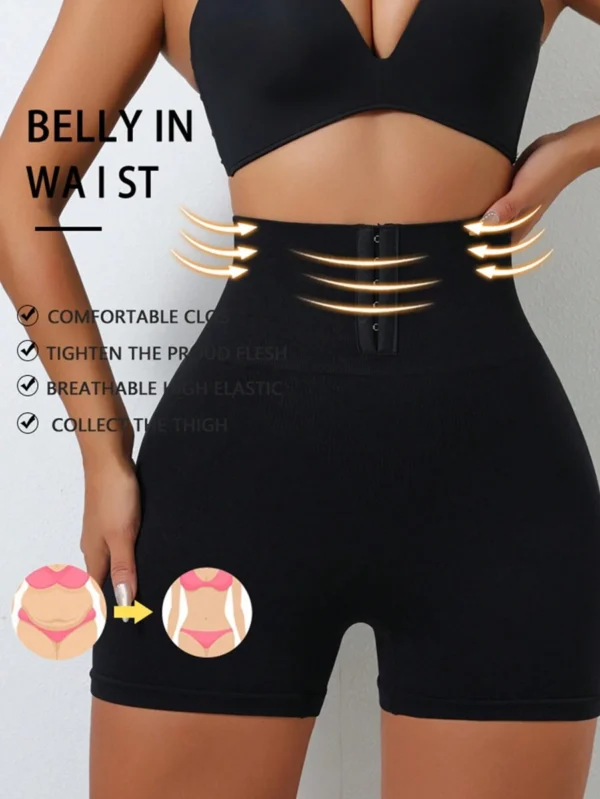 Pantalones cortos de mujer con cintura alta y hebilla - Imagen 3