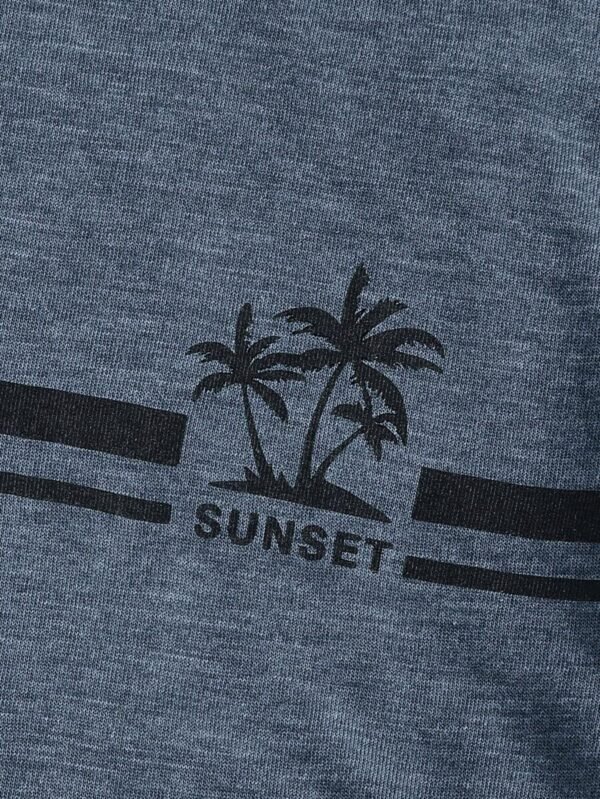 Camiseta con estampado tropical de rayas - Imagen 3