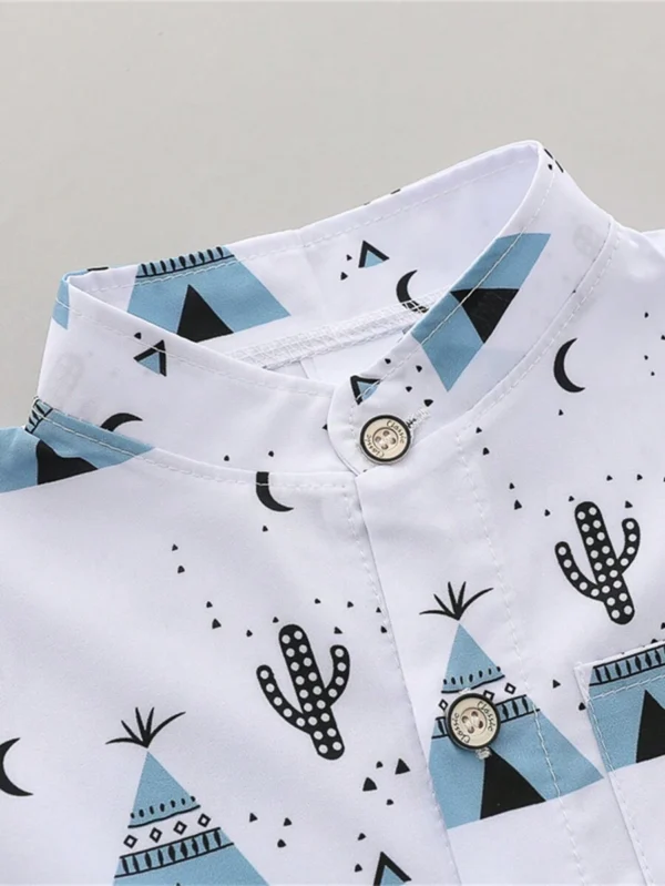 Conjunto de camisa de manga corta con cuello completo y pantalones cortos - Imagen 3