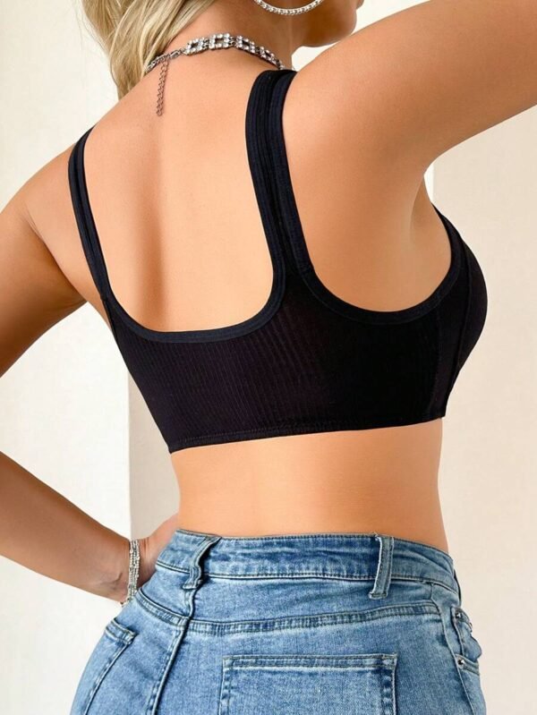 Camiseta deportiva acolchada de cierre frontal para mujer - Imagen 2