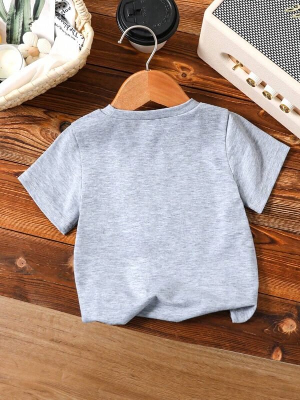 Camiseta de manga corta con estampado de letras para bebé niño - Imagen 2