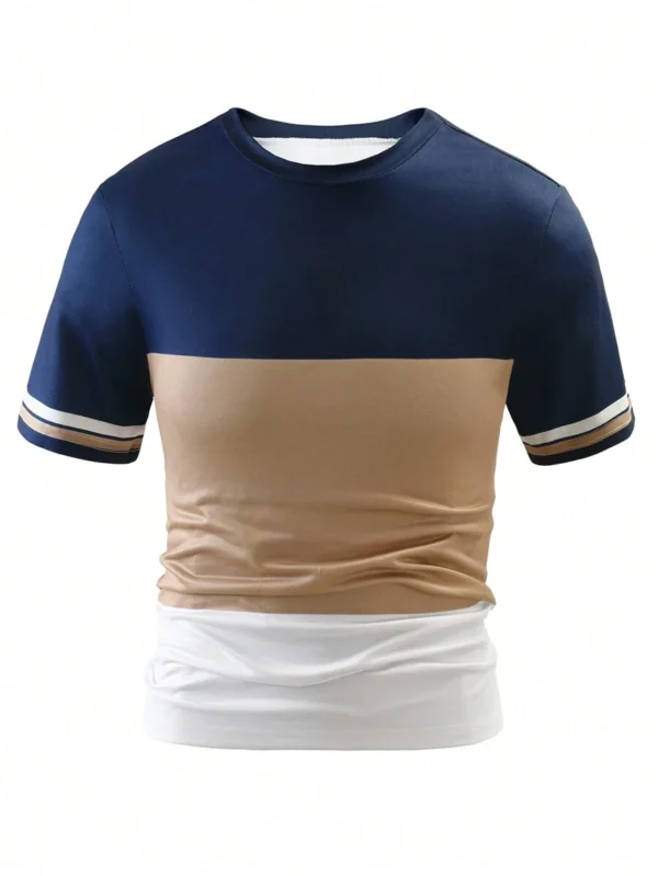 Camiseta casual holgada de manga corta y cuello redondo a rayas