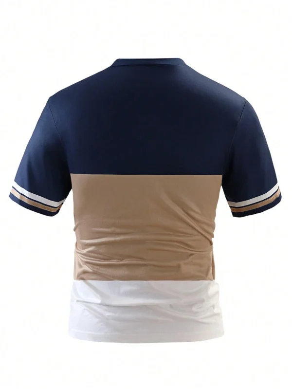 Camiseta casual holgada de manga corta y cuello redondo a rayas - Imagen 2