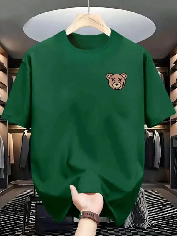Camiseta de manga corta con estampado minimalista de oso