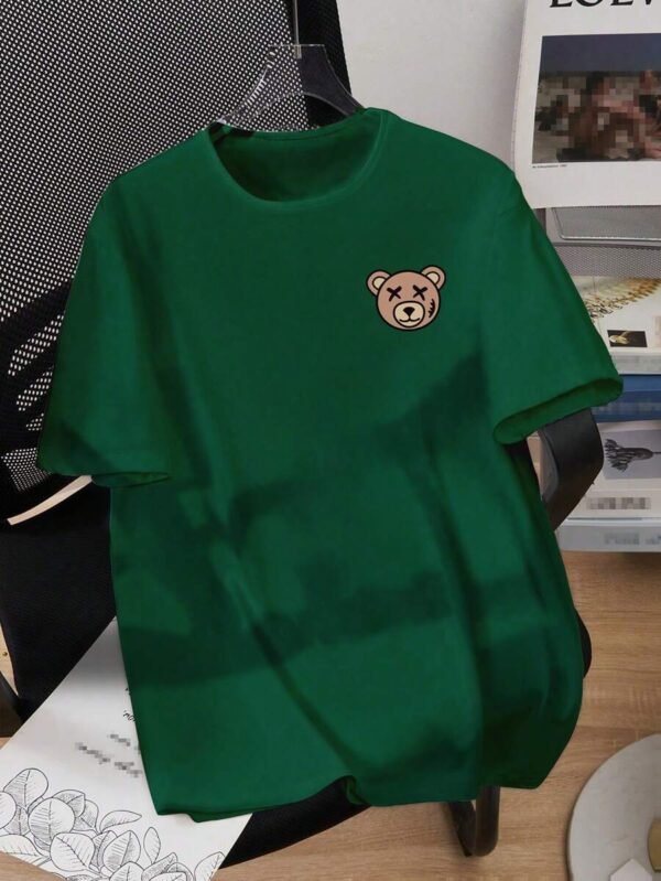 Camiseta de manga corta con estampado minimalista de oso - Imagen 3