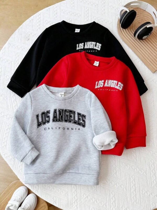 Sudaderas suaves de punto sólido casual para niños