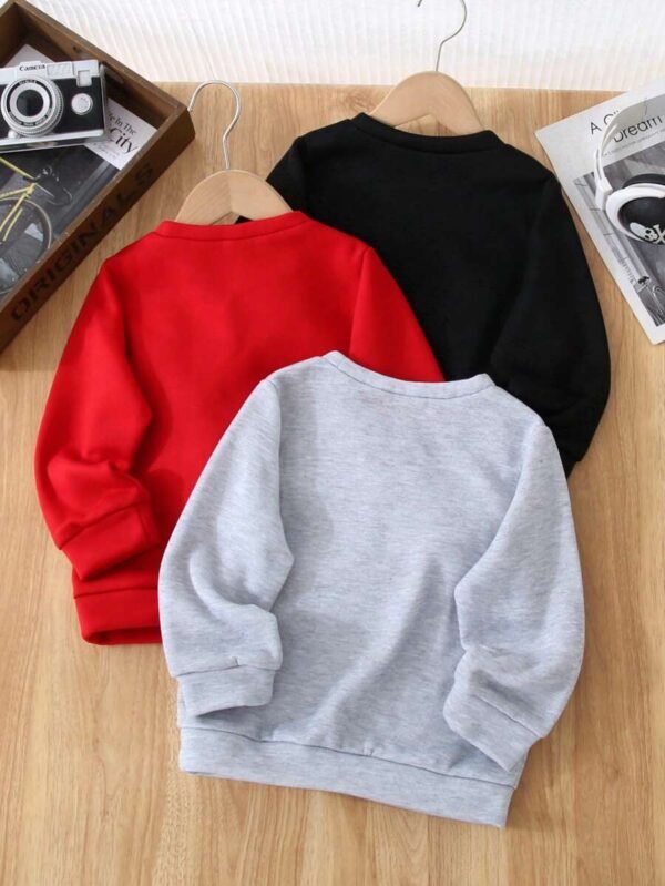 Sudaderas suaves de punto sólido casual para niños - Imagen 3