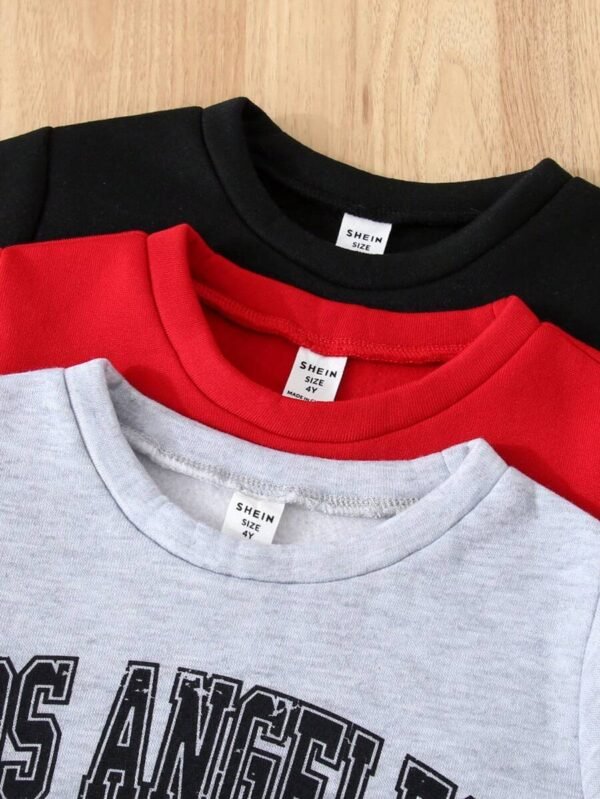 Sudaderas suaves de punto sólido casual para niños - Imagen 2