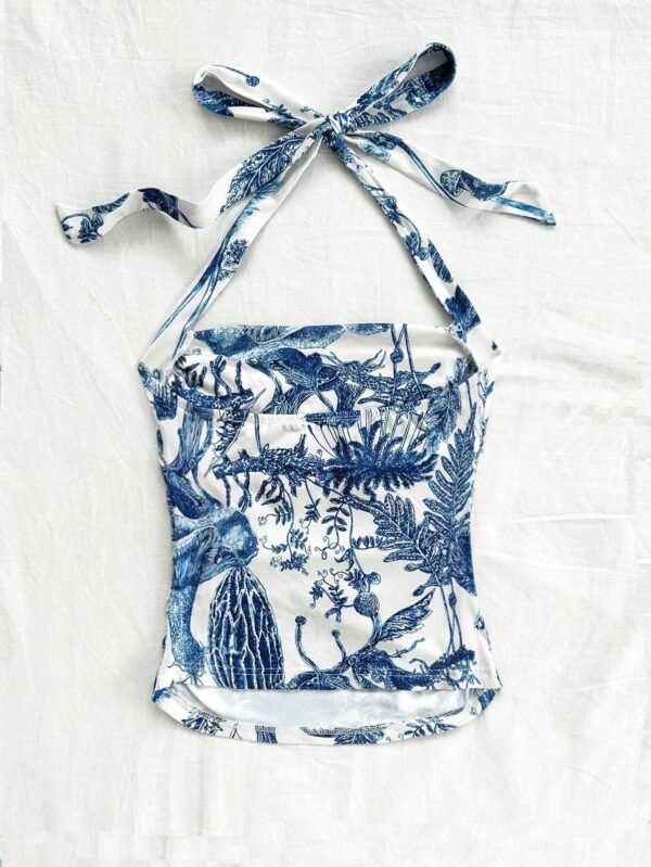 Blusa de mujer con estilo de vacaciones con impresión - Imagen 2