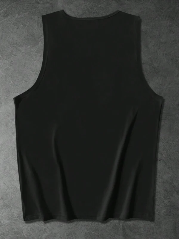 Camiseta sin mangas con cuello redondo y patrón de parches - Imagen 2