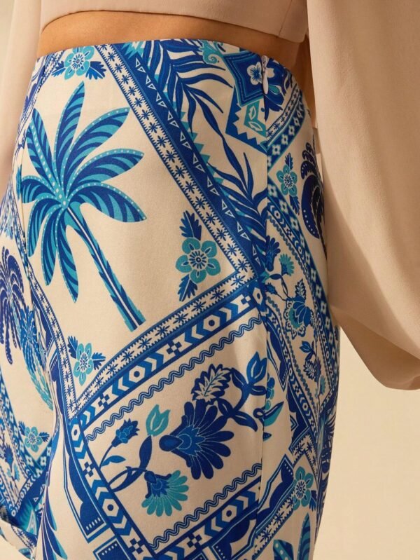 Shorts cortos de mujer con estampado tropical bohemio de flores - Imagen 3